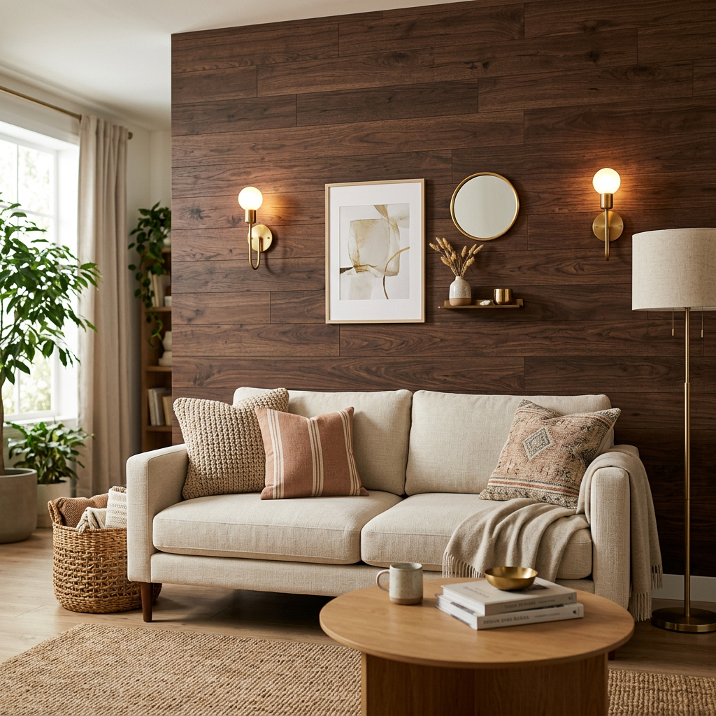 Renter Dark Wood Wall Ideas: 5 Damage-Free DIYs